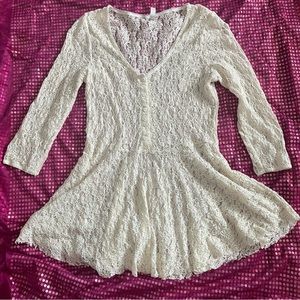 Free People Cream Lace Top